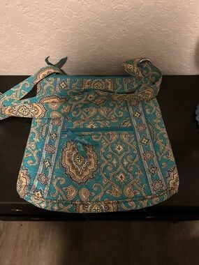 Vera Bradley Teal Paisley Quilted Crossbody Bag